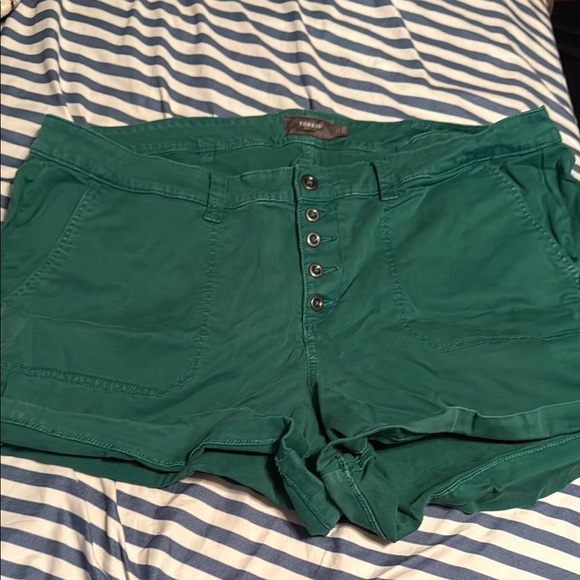 Torrid Green Button-Front Shorts - Picture 4 of 4